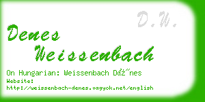 denes weissenbach business card